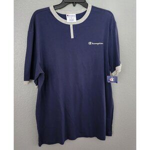 Champion Mens Navy T-Shirt XL‎ Short Sleeve 100% Cotton New With Tag Authentic
